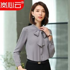 Skyheart - Bow Accent Long-Sleeve Button-Up Blouse / Dress Pants / Mini Pencil Skirt Skyheart - Bow Accent Long-Sleeve Button-Up Blouse / Dress Pants / Mini Pencil Skirt