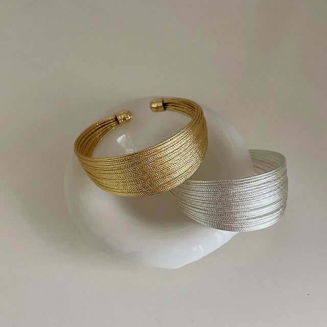 Panda Dama-Layered Alloy Open Bangle