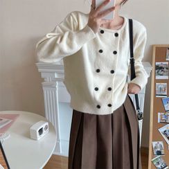 Lilad - Double-Breasted Plain Cardigan