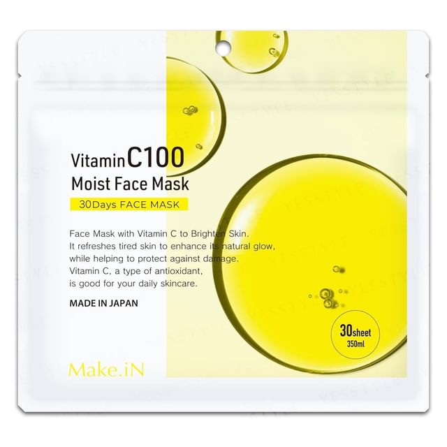 MAKE-iN-VitaminC 100 Moist Face Mask-30 片