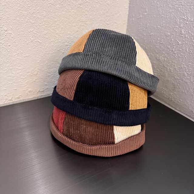 TAAK-Color Block Brimless Hat