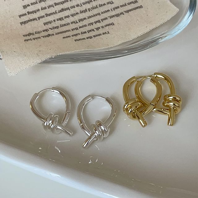 Panda Dama-925 Sterling Silver Knot Drop Earring