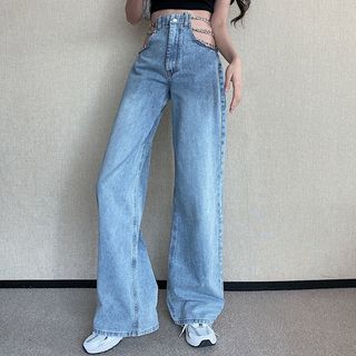 Landolast - Chained Cutout Baggy Jeans | YesStyle