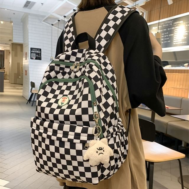 Melois - Checker Print Backpack | YesStyle