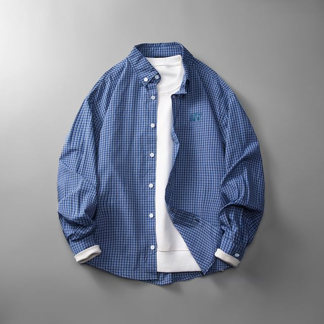 Plummie-Plaid Button-Up Shirt