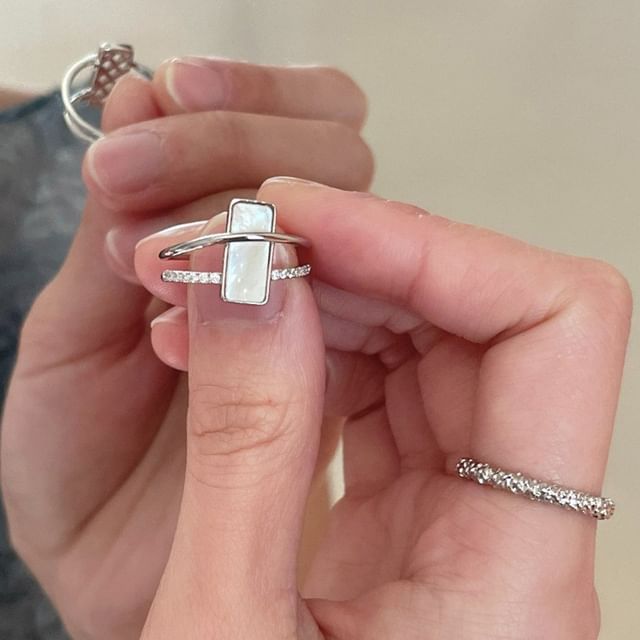 Catalunya - Geometric / Rhinestone Open Ring | YesStyle