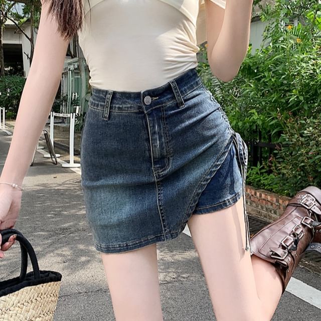 Dragan Pulse-Mid Rise Denim Mini Skort