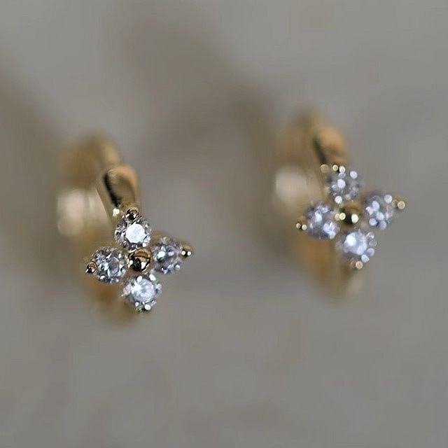 Phoenoa-S925 Sterling Silver Rhinestone Huggie Earring