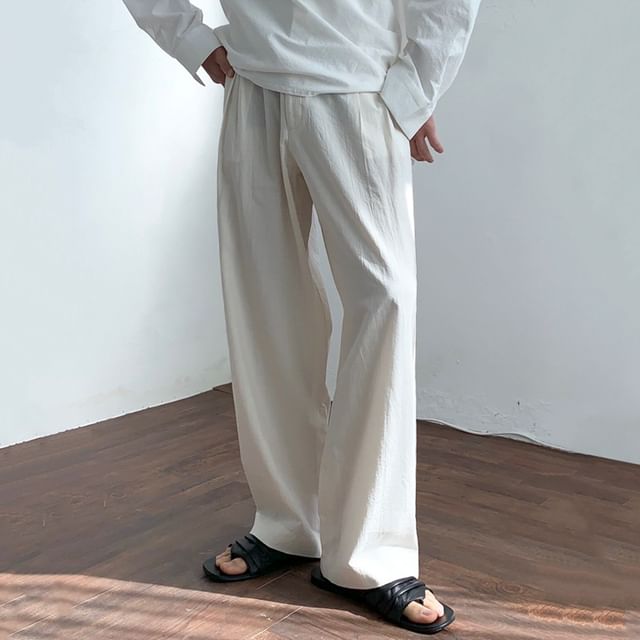 MRCYC-High Waist Plain Wide Leg Pants