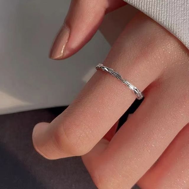 Gaya-Textured Alloy Open Ring