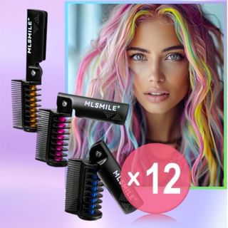 MLSMILE - Color Hair Dyeing Comb - 12 Colors (x12) (Bulk Box)
