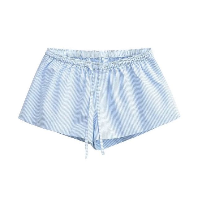 Hollahop-Elastic Waist Striped Shorts