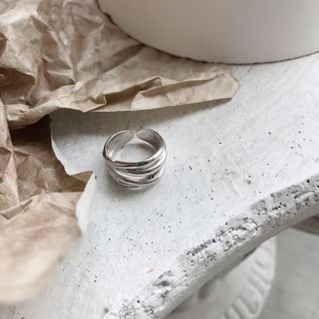 Forainer-925 Sterling Silver Crossed Open Ring