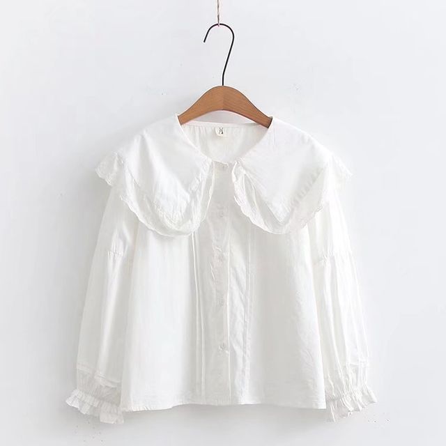 peter pan white blouse
