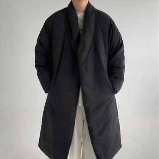 Orungeetun-Collared Plain Puffer Long Coat