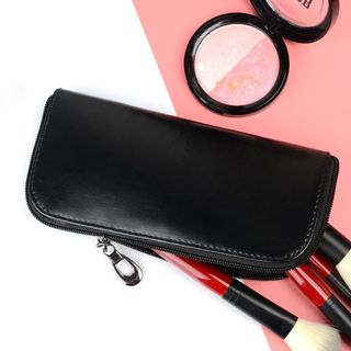 leather makeup brush case