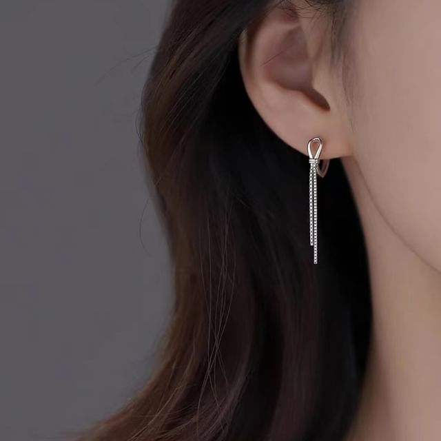 Toinianimos-Fringed Sterling Silver Drop Earring