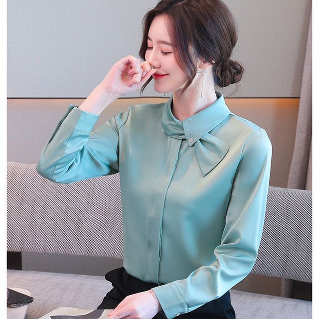 Everose-Mock-Neck Chiffon Blouse