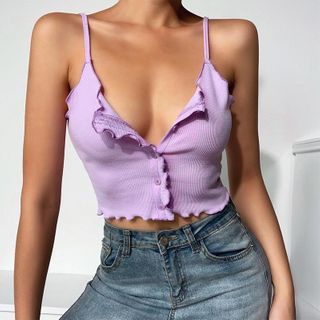 spaghetti strap cropped top
