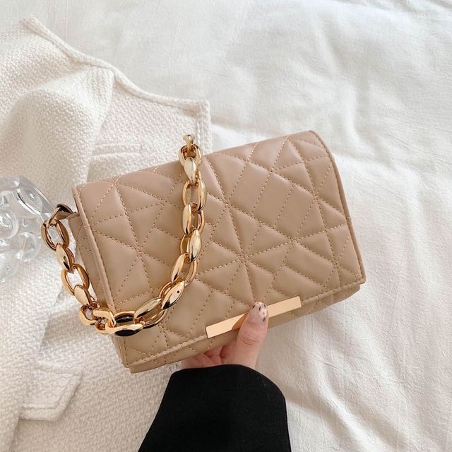 Perlin - Quilted Chain Strap Crossbody Bag