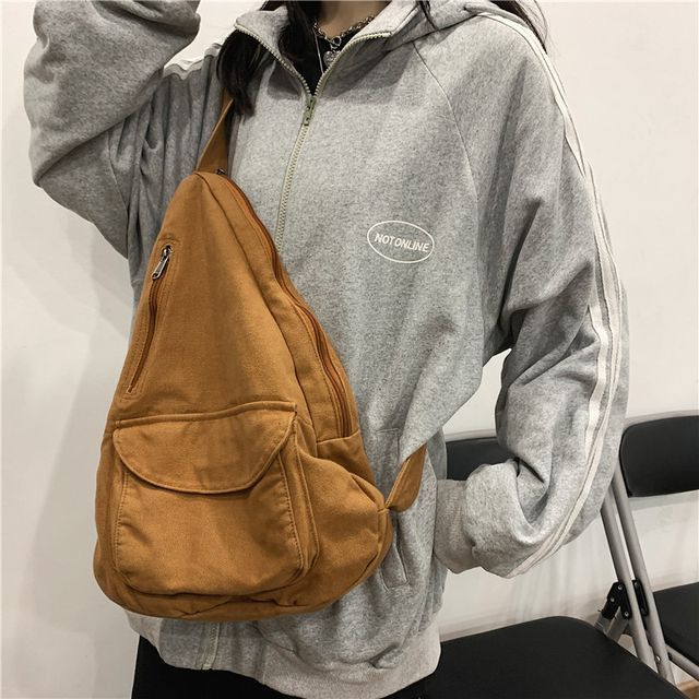Milha-Plain Canvas Sling Bag