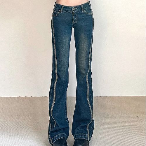 Sosana - Low Waist Washed Boot-Cut Jeans