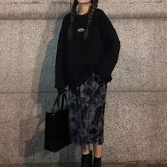 Avox - 長袖印花衛衣/紮染中長裙 Avox - 長袖印花衛衣/紮染中長裙