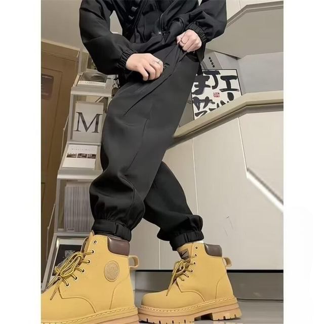 Real Boy-Mid Rise Plain Harem Cargo Pants