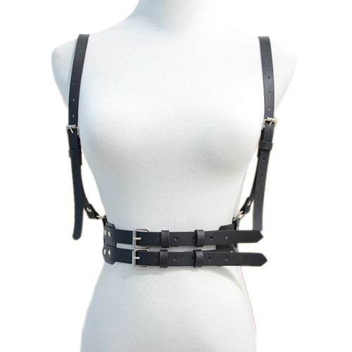 Women Tight Faux Leather Harness Court Corset Body Shape Belt