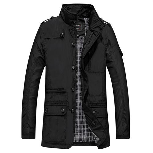 Plain stand collar casual best sale winter jacket