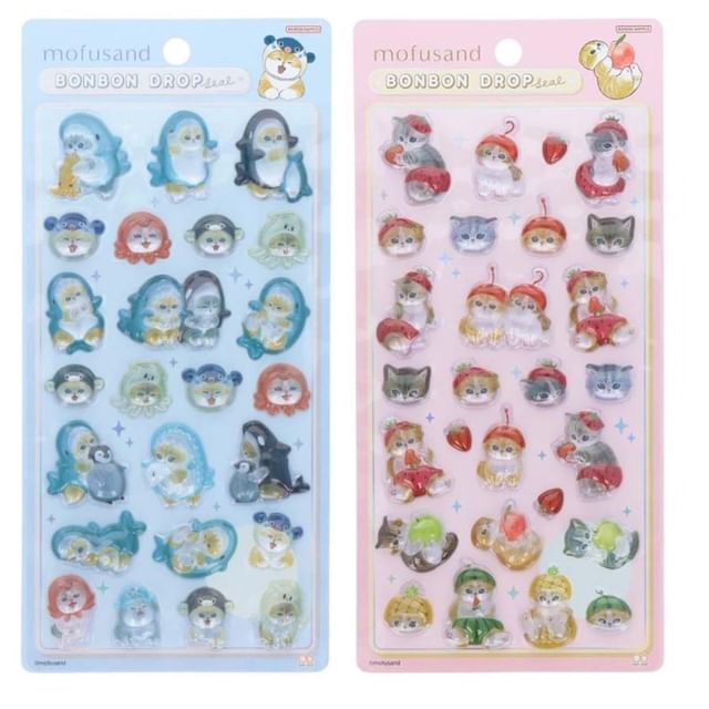 12.mofusand BONBON DROPシール Mofusand Bonbon Drop Sticker Fruits＆ Sea Creatures Bandai | eBay