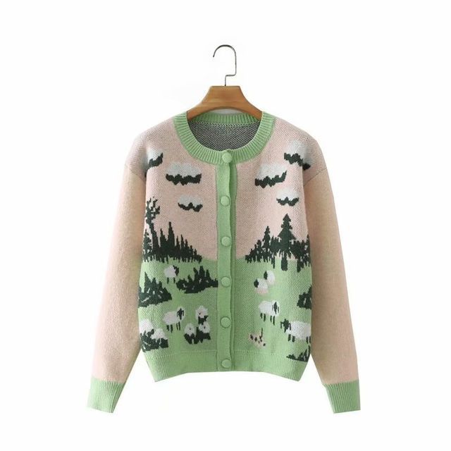 Matisha - Sheep Print Cardigan | YesStyle