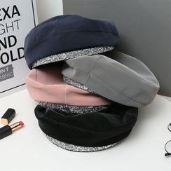 Skycap - Sequins Leather Beret Hat