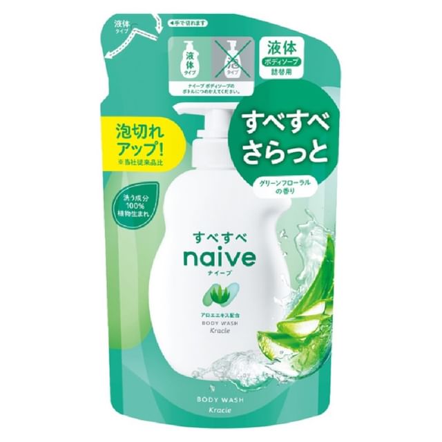 Kracie-Żel pod prysznic Naive Aloes-360 Ml Wkład