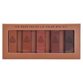 3CE - Mood Recipe Lip Color Mini Kit: Matte Lip Color #114 Rows + #115 Muss + #116 Inked Heart + #117 Chicful+ #909 Smoked Rose (5pcs)