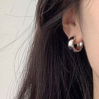 Hansha-925 Sterling Silver Hoop Earring