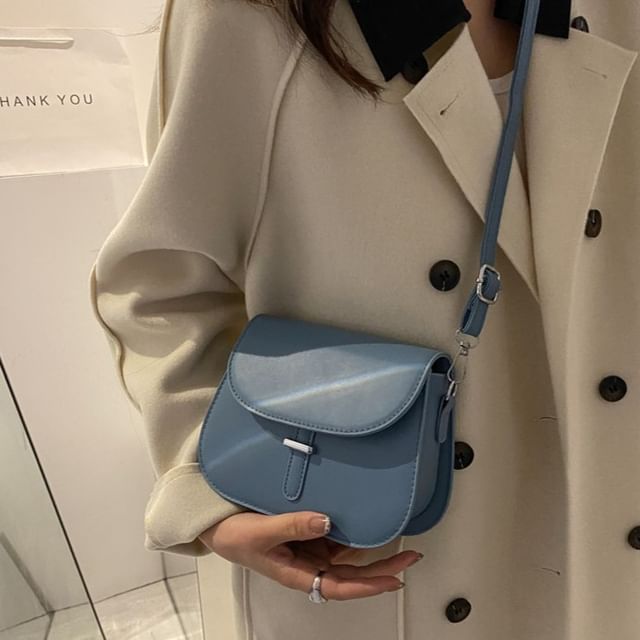 Faux Leather Flap Crossbody Bag main image 1