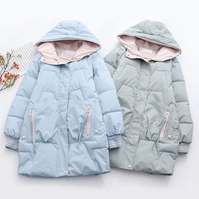 PANDAGO-Padded Hooded Zip-Up Coat Jacket