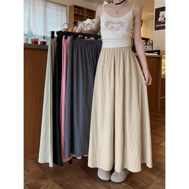 Mikiko-High Rise Plain Wide Leg Pants