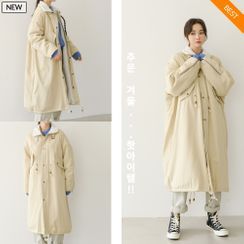 PPGIRL - Belted Fleece-Lined Long Safari Coat PPGIRL - Belted Fleece-Lined Long Safari Coat