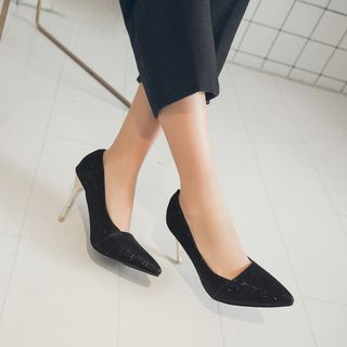 Megan-Glitter Pointy Pumps
