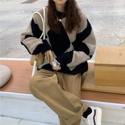 GOUB - Argyle Sweater / Wide-Leg Pants GOUB - Argyle Sweater / Wide-Leg Pants