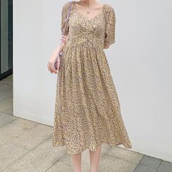 Empressa - 孕婦碎花短袖A字連衣中裙 Empressa - 孕婦碎花短袖A字連衣中裙