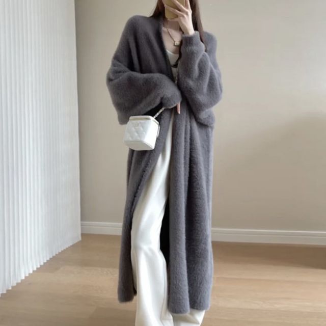 PERKARP-Plain Open Front Cardigan Various Designs