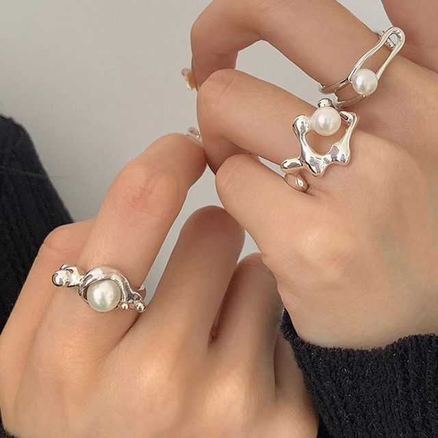 Sharkkira-Faux Pearl Ring Various Designs