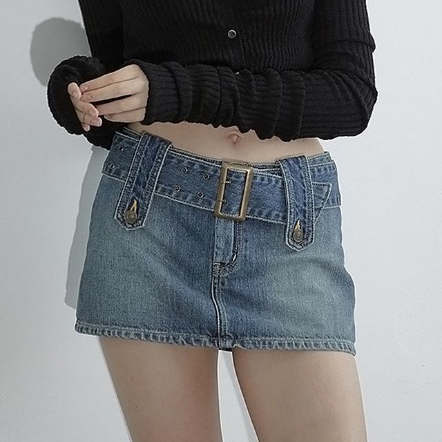 denim short pencil skirt