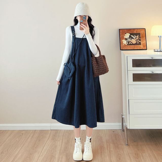knee length dresses for ladies Light Olive Pinafore Cutout Tie Back Maternity Maxi Dress – PinkBlush main image 0