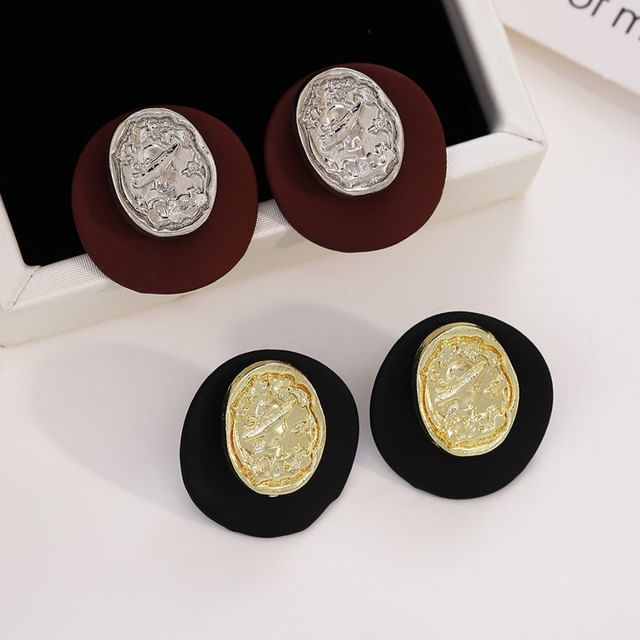 PANGU-Irregular Alloy Disc Stud Earring