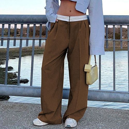 Trisica - High-Waist Corduroy Wide Leg Pants