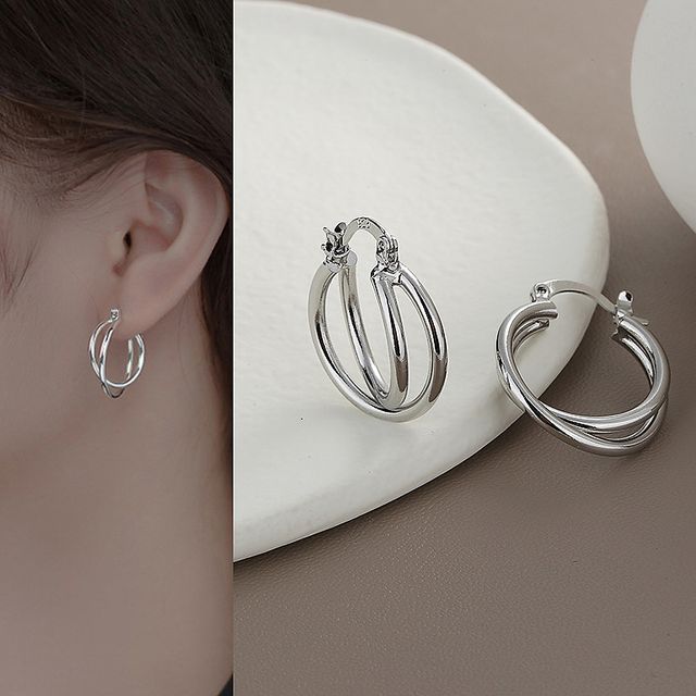 Chimerro-Layered Alloy Hoop Earring
